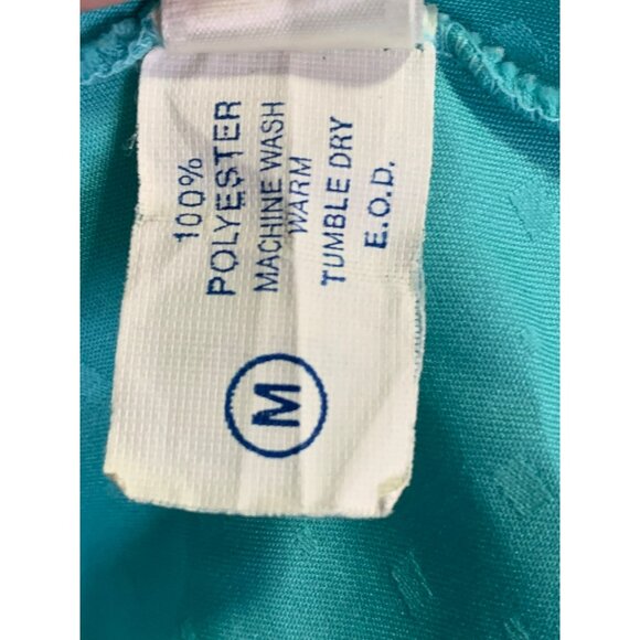 VTG Victoria's Secret 70s Aqua Satin Lace Camisole Set ILGWU‎ Gold Crown Label M - Picture 7 of 9